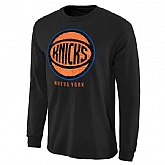 New York Knicks Noches Enebea Long Sleeve WEM T-Shirt - Black,baseball caps,new era cap wholesale,wholesale hats